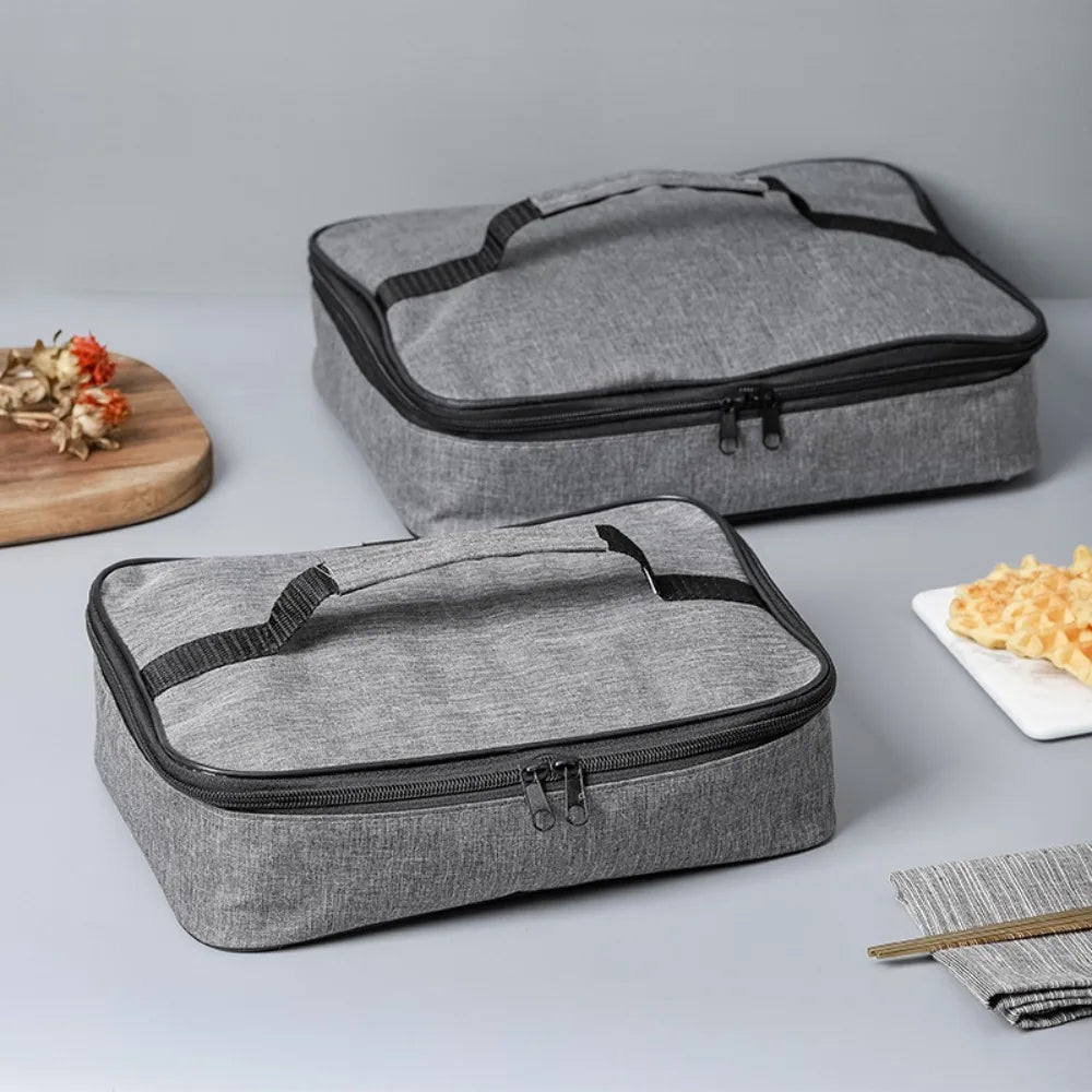 Square Thermal Lunch Bag Thicken Ice Pack Insulated Cooler Storage Bags Snack Bag Large Travel Picnic Delivery Meal Container